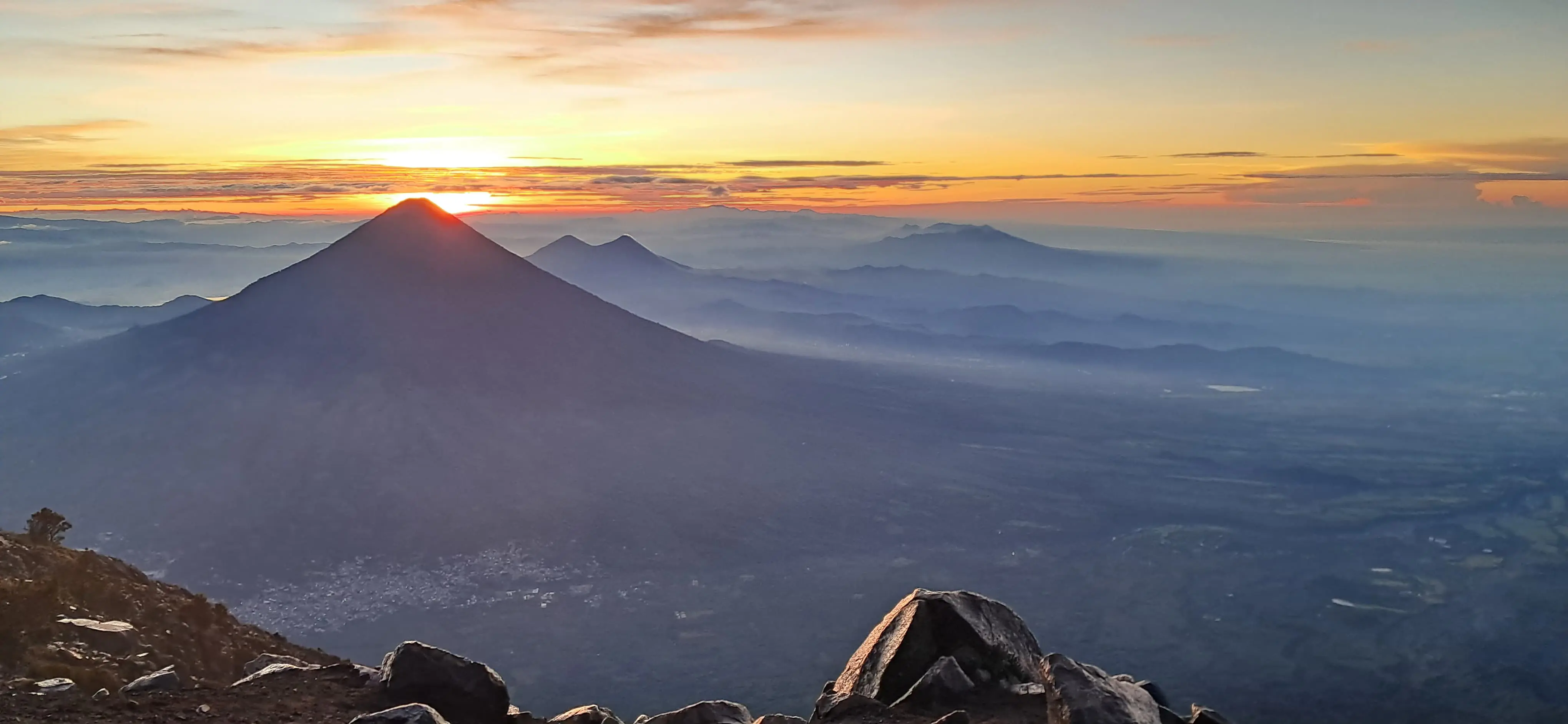 Panoramic view of Guatemala's volcanoes